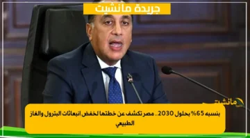 بنسبة 65 بحلول 2030.. مصر تكشف عن خطتها لخفض انبعاثات البترول والغاز الطبيعي 1